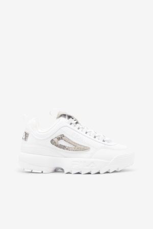 FILA Disruptor 2 Snake Sneakers White,Womens Shoes | CA.QVYOSJ768